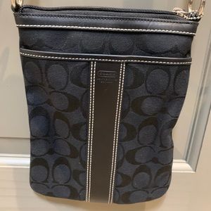 Coach Signature Black Jacquard Crossbody Purse